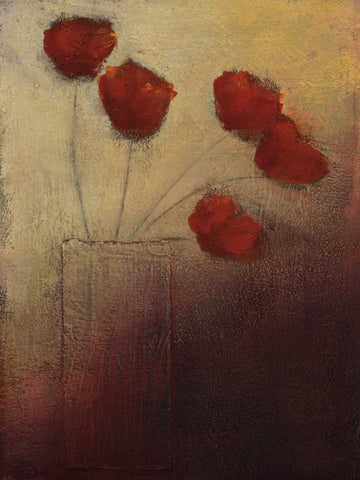 Flowers From Me White Modern Wood Framed Art Print with Double Matting by Kaiser, Jutta