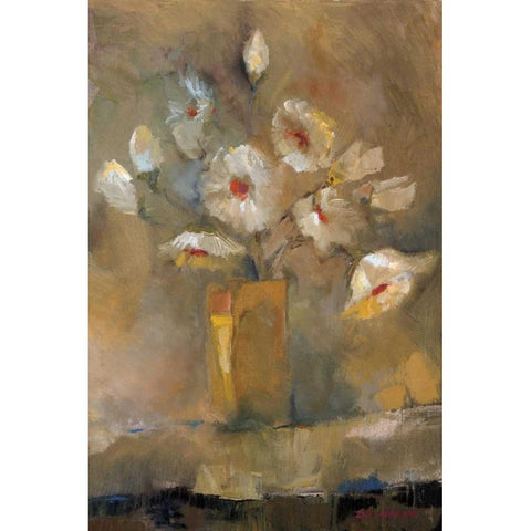 Flowers in Spring White Modern Wood Framed Art Print by Kammar, Zipi