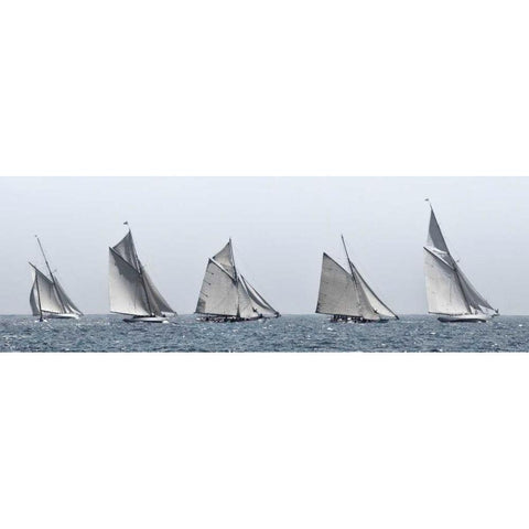 First Five White Modern Wood Framed Art Print by Llovet, Jorge