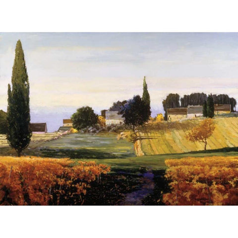 Bonnieux White Modern Wood Framed Art Print by Lovelace, Kent