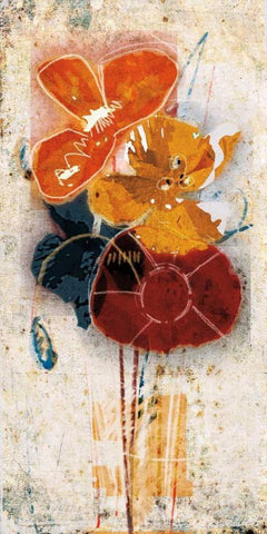 Floral Scents I White Modern Wood Framed Art Print with Double Matting by Lacie, Robert