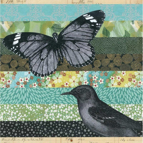 Bookplate II Black Modern Wood Framed Art Print with Double Matting by Mueller, Andrea