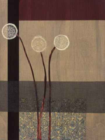 Dandelions II Black Ornate Wood Framed Art Print with Double Matting by Miller, Gina