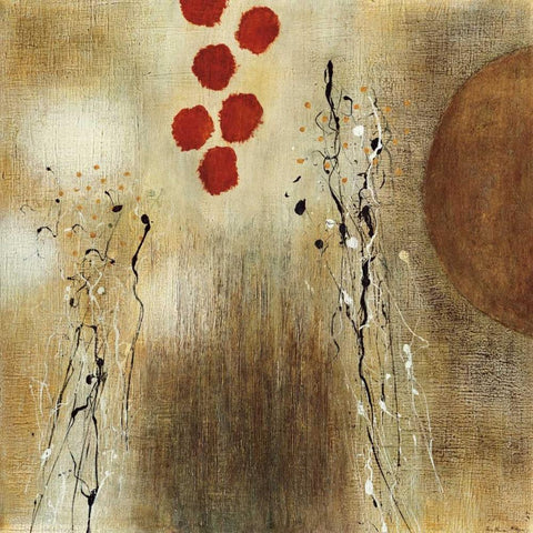 Autumn Moon II White Modern Wood Framed Art Print with Double Matting by McAlpine, Heather