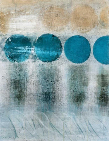 Blue Moon I  White Modern Wood Framed Art Print with Double Matting by McAlpine, Heather