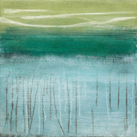 Shoreline Memories I Black Modern Wood Framed Art Print by McAlpine, Heather