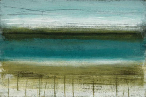 Shoreline Horizons Black Ornate Wood Framed Art Print with Double Matting by McAlpine, Heather