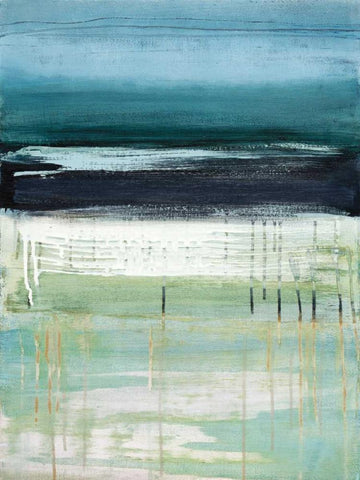 Sea and Sky I White Modern Wood Framed Art Print with Double Matting by McAlpine, Heather