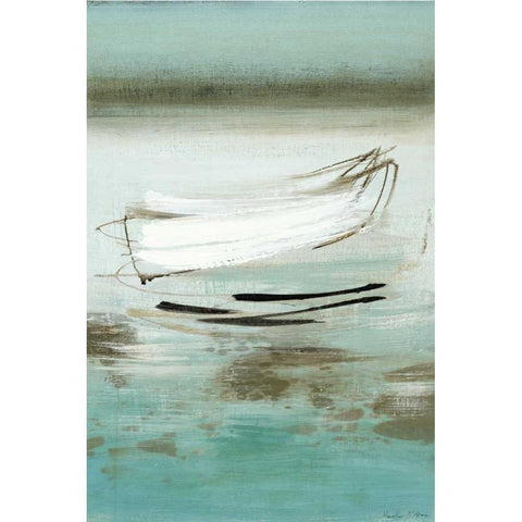 Canoe White Modern Wood Framed Art Print by McAlpine, Heather