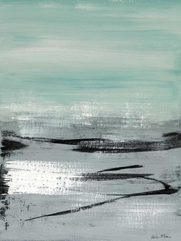 Beach I White Modern Wood Framed Art Print with Double Matting by McAlpine, Heather