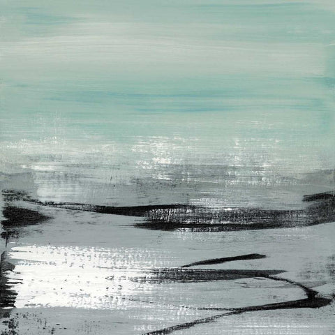 Beach I White Modern Wood Framed Art Print with Double Matting by McAlpine, Heather