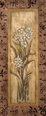 Paperwhites I Black Ornate Wood Framed Art Print with Double Matting by Mindeli