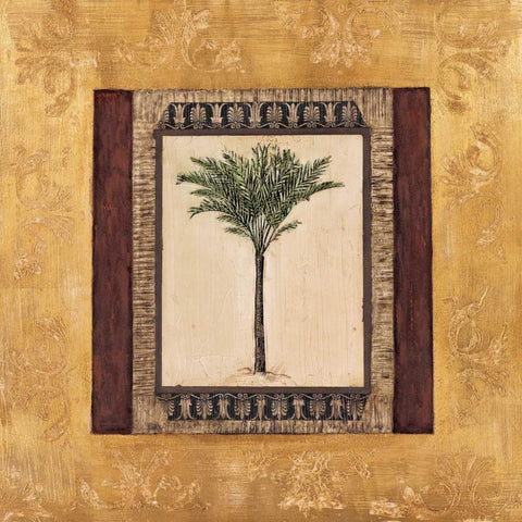 Stately Palm I Gold Ornate Wood Framed Art Print with Double Matting by Mindeli