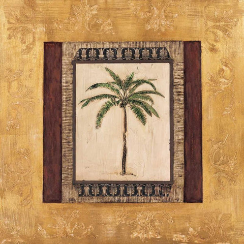 Stately Palm II Gold Ornate Wood Framed Art Print with Double Matting by Mindeli