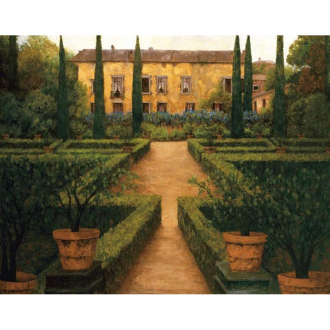 Garden Manor White Modern Wood Framed Art Print by Masdeu, Montserrat