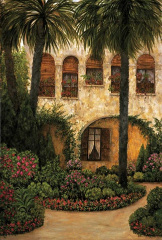 Patio Gerona Black Ornate Wood Framed Art Print with Double Matting by Masdeu, Montserrat