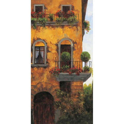 Verona Balcony II Black Modern Wood Framed Art Print with Double Matting by Masdeu, Montserrat