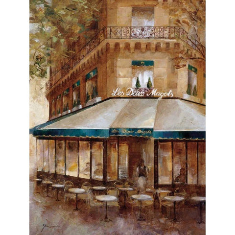 Cafe de Paris I Black Modern Wood Framed Art Print with Double Matting by Martin, Noemi