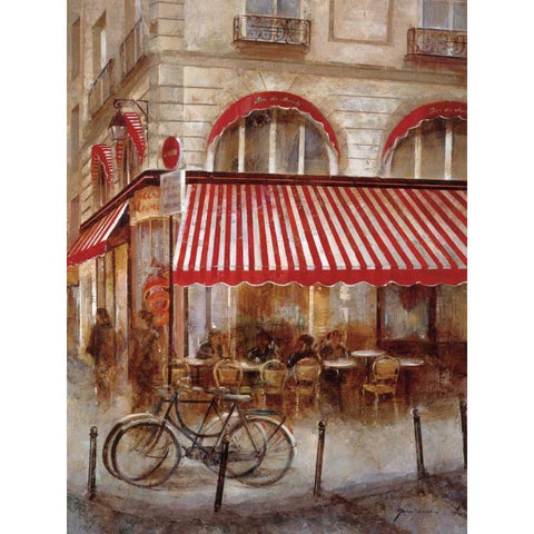 Cafe de Paris II Black Modern Wood Framed Art Print with Double Matting by Martin, Noemi