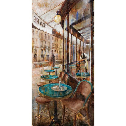 Terraza Cafe de Flore White Modern Wood Framed Art Print by Martin, Noemi