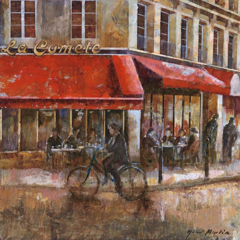 La ComÃ¨te Paris Black Ornate Wood Framed Art Print with Double Matting by Martin, Noemi