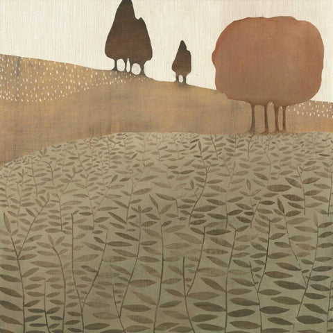 Atop the Hill White Modern Wood Framed Art Print with Double Matting by MAJA