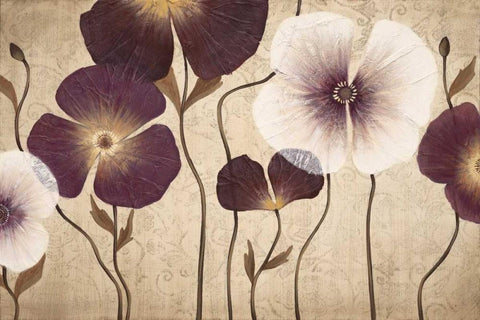 Damsels White Modern Wood Framed Art Print with Double Matting by MAJA