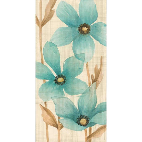 Waterflowers I Black Modern Wood Framed Art Print by MAJA