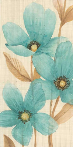Waterflowers II Black Ornate Wood Framed Art Print with Double Matting by MAJA