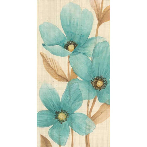 Waterflowers II Black Modern Wood Framed Art Print by MAJA