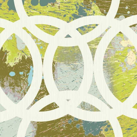 Circling II White Modern Wood Framed Art Print with Double Matting by MAJA