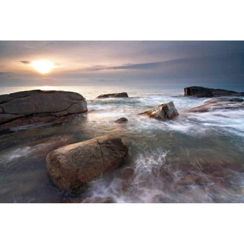Sea Dreams Black Modern Wood Framed Art Print with Double Matting by Mora, Sergi