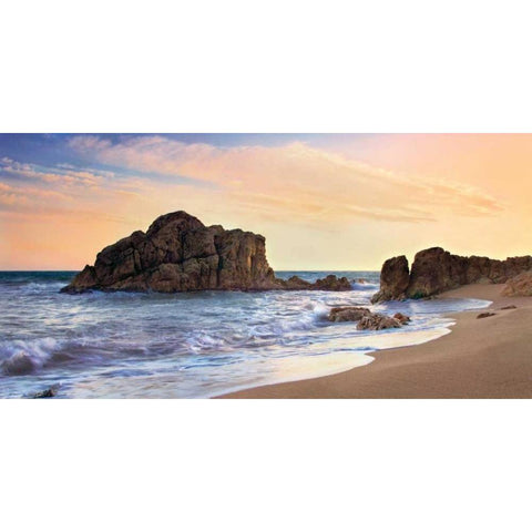 Warm Light Gold Ornate Wood Framed Art Print with Double Matting by Mora, Sergi