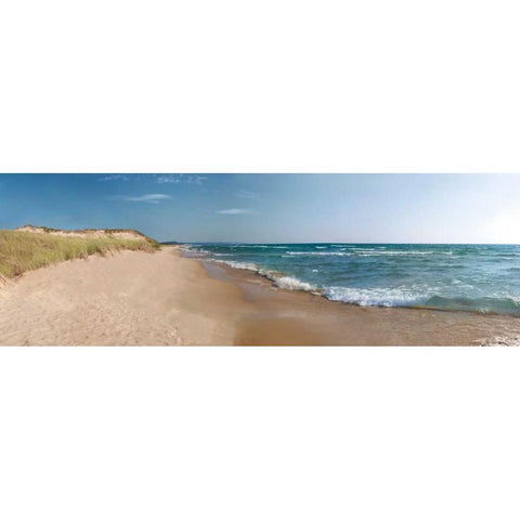 The Sand and the Sea White Modern Wood Framed Art Print by Nagler, Monte