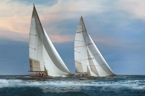 The Chase Black Ornate Wood Framed Art Print with Double Matting by Ortega, Xavier