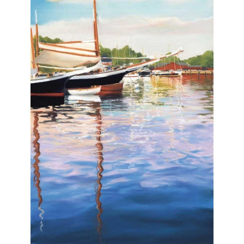 Harbor Reflections White Modern Wood Framed Art Print by Parent, Joanne