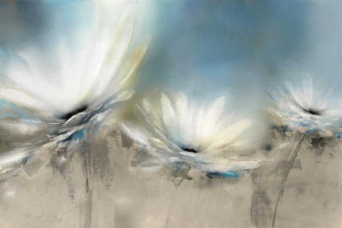 Beachside Daisies White Modern Wood Framed Art Print with Double Matting by Prior, J.P.