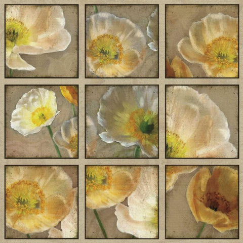 Shades of Poppies Gold Ornate Wood Framed Art Print with Double Matting by Pahl, Janel
