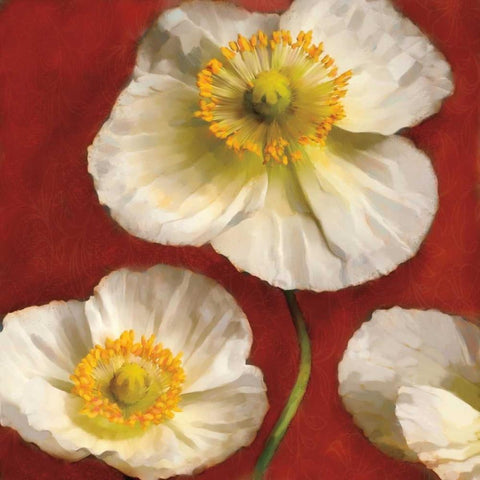 Poppy Elegance II White Modern Wood Framed Art Print by Pahl, Janel