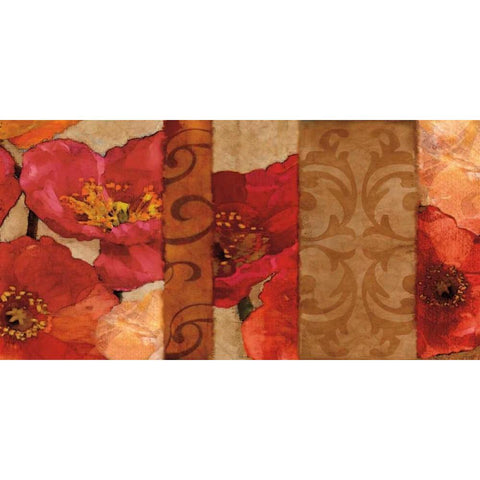 Poppy Patterns Gold Ornate Wood Framed Art Print with Double Matting by Pahl, Janel