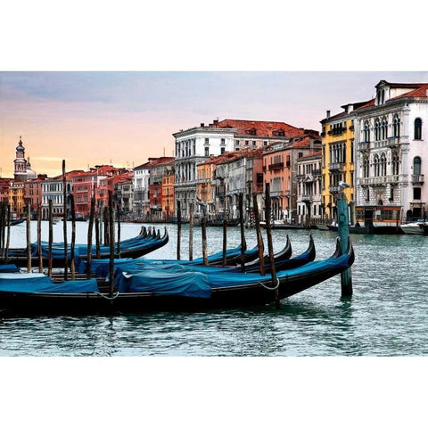 Dawn in Venice Black Modern Wood Framed Art Print with Double Matting by Pahl, Janel