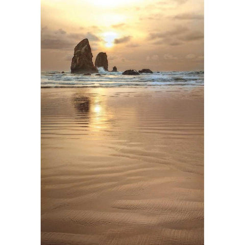 Sunset Silhouette Gold Ornate Wood Framed Art Print with Double Matting by Pahl, Janel