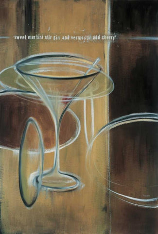 Sweet Martini Black Ornate Wood Framed Art Print with Double Matting by Pulliam, Mark