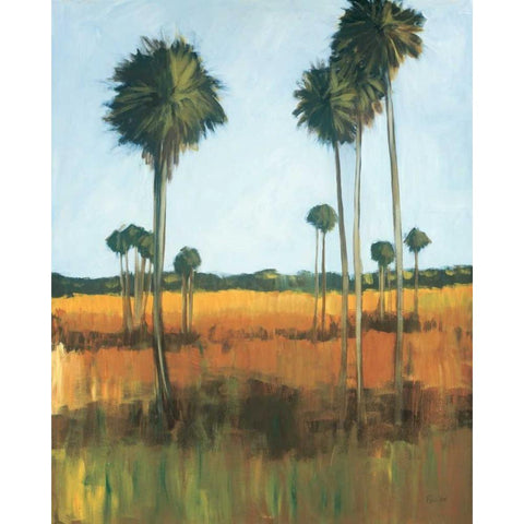 Tall Palms I Black Modern Wood Framed Art Print with Double Matting by Pulliam, Mark