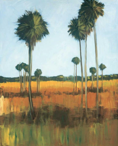 Tall Palms I White Modern Wood Framed Art Print with Double Matting by Pulliam, Mark