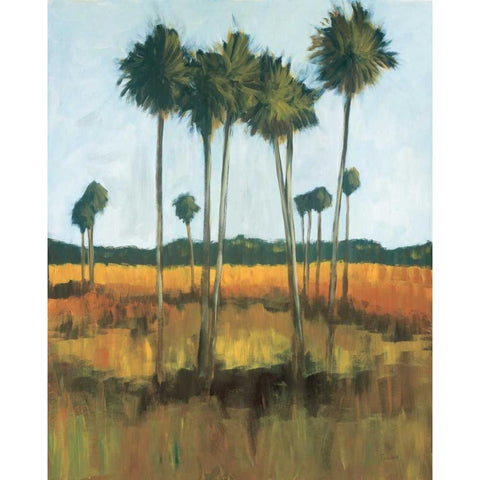 Tall Palms II White Modern Wood Framed Art Print by Pulliam, Mark