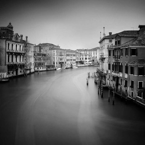 Canal Grande II Black Ornate Wood Framed Art Print with Double Matting by Papiorek, Nina