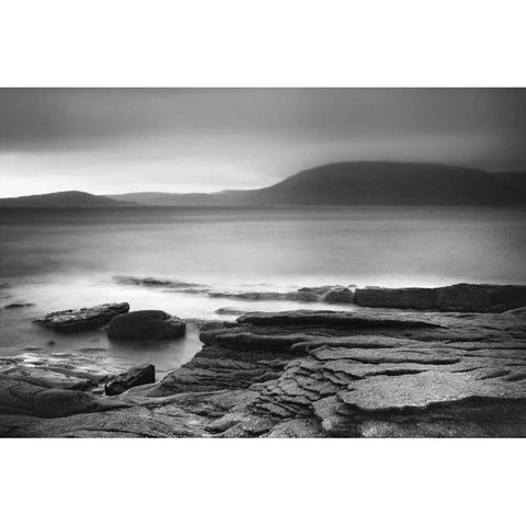 Gentle Shore Black Modern Wood Framed Art Print by Papiorek, Nina