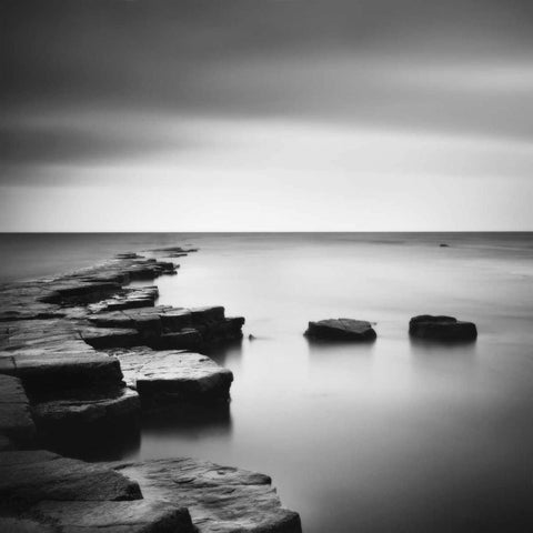 Coastal Calm Black Modern Wood Framed Art Print with Double Matting by Papiorek, Nina