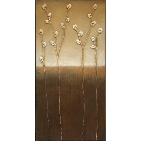 Pussy Willows I Gold Ornate Wood Framed Art Print with Double Matting by Eve